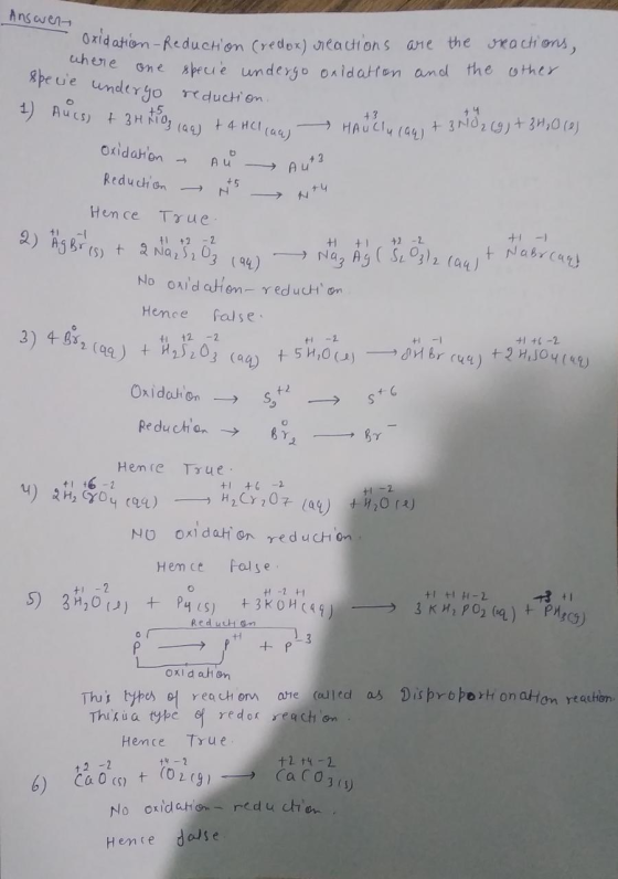 Ansowent oxidation - R 14 Oxidation - Reduction (redox) reactions are the reactions, where one specie undergo oxidation and t