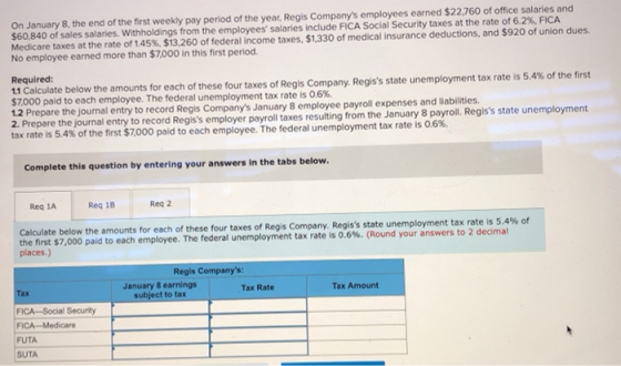 On January 8 The End Of The First Weekly Pay Period Of The Year Regis 