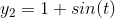 y2 = 1 + sin(t)
