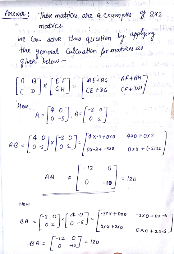 matncs. ivch below -3 0 A.B : | 0-5Λο2J-10x-3 t .SAo 0x0 t(-S1x2. -12 0 AB = 120 0 10 NOW -120