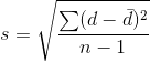 S = Σ(d d)2 η –1