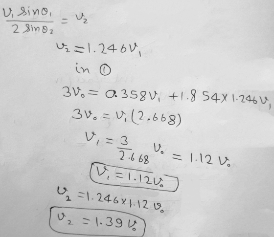 vi sino 2 Sinoz gn ų = 1.246v, in 3 Vo = 0.358 V, +1.8 54X 1-2464 3 Vo vi (2,668) v=3 1.12 V. V. 2.668 - =1.12V. U=1.246X1.12