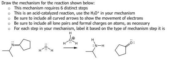 Draw the mechanism for the reaction shown below: o This mechanism requires 6 distinct steps This is an acid-catalyzed reactio