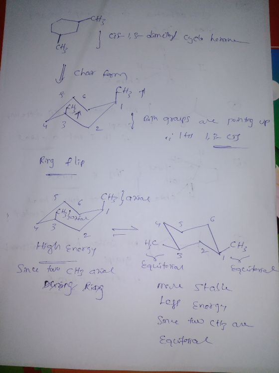 CH3 is 13-dimethyl cycle herren CH chat form I I 1 32 Both groups Itt are pointing up! 13a CT Ring flip So Chilawal hich con