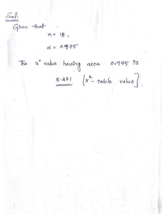 Sop Given -hat מ18 The χ value hauing alea 0,9チ厅9s g. a3 x table value