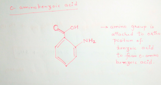 O- amino bengcic acid ottachad to oatho NH2 positionof on 01c all to byㅜ万oic acid