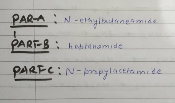 PART-B :--hep tana mide lacetamide