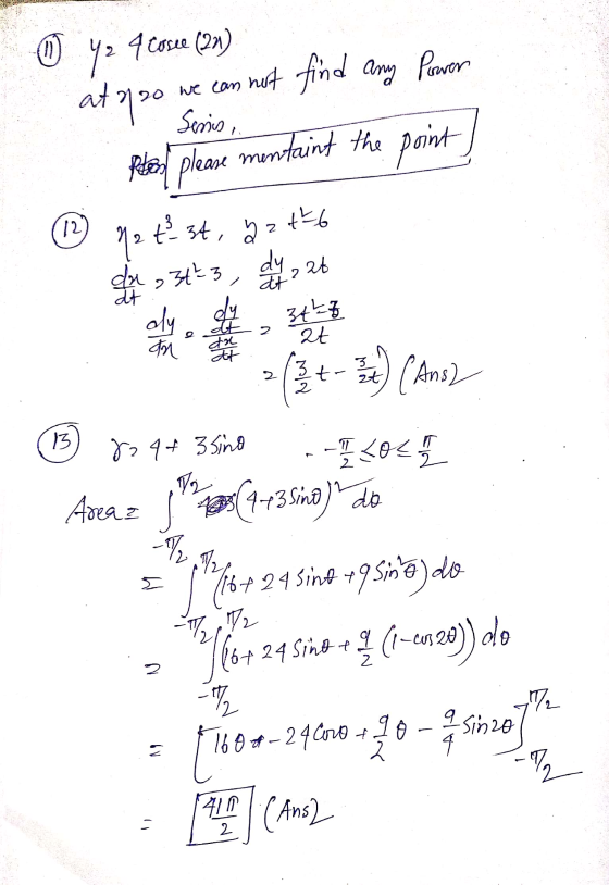 © 4 Cosee (21) at apo Serisi so we can not find any Power Peton please mentains the point 12 t. 34, 12) 2 24² 6 dy 3 at ? at