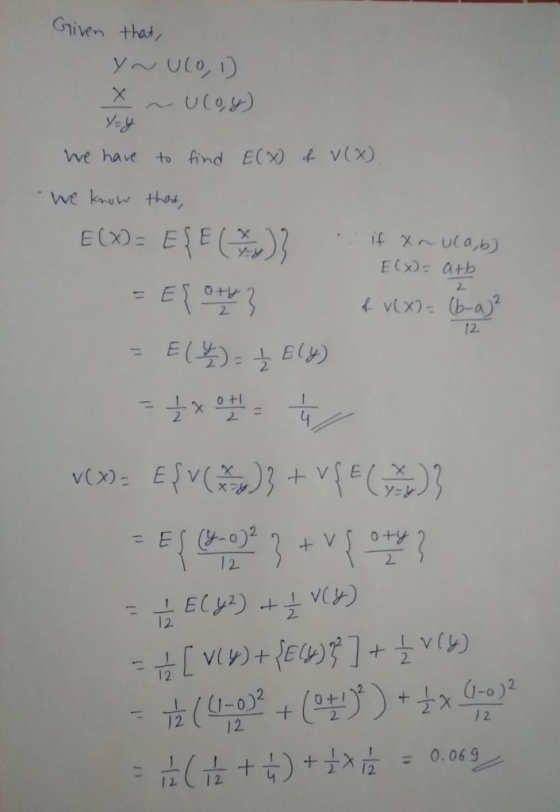 Given 十hat/ we have hnd E(x) V(X) ㄥ 12. o + 2 2 2. 1212