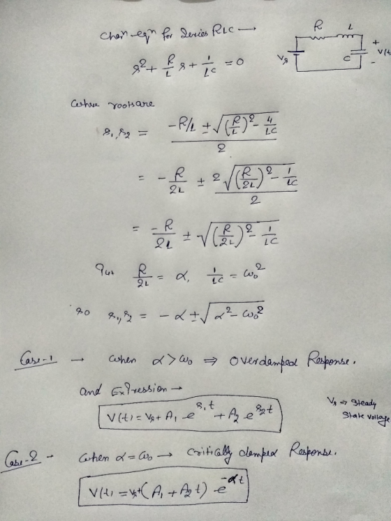 Cheir regn for Series Ric- where rooks are AN - PA +1(3) *+ ) 2 a = 4, two- so sode= – 4 = 22 cws? Case I – Overdamped Respon