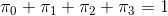 по + п1 + 2 + 3 = 1