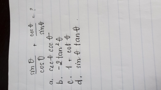 cost 2 + a. sin o cos o sint rect csct b. -2 tan^0 C. 1 + cott d. sint tant