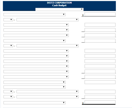 DEITZ CORPORATION Cash Budget
