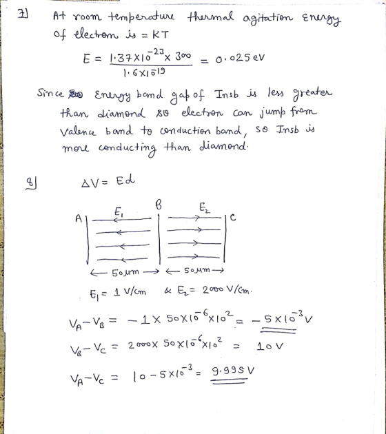 Atroom temperaturi tharmaR agitation. Ģnugg of electem Js-KT 23y, 30o than diamond electron con jump from valem ce bond to conductien band$8 Insb me cemductima than diamend , 4