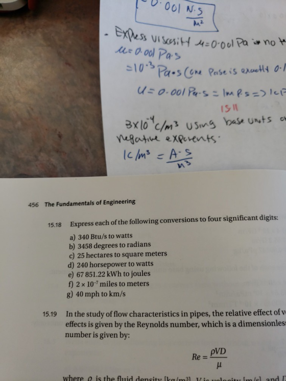こ10.sta.sden, Peise is eraet4 0-1 s Cor Pase is -4 из 456 The Fundamentals of Engineering Express each of the following conve