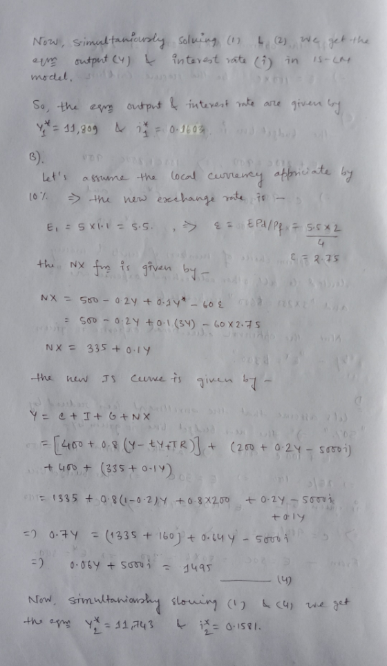 Now, simultaniously solning (1) eam output (4) & interest rate model. still unor will 4 (2) we get the ( in IS-LM So, the eam