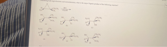 dering both chemistry chemistry, what is the major Organic product of the following reaction? HC CHCH CH HCI CH, OH НО HO CH