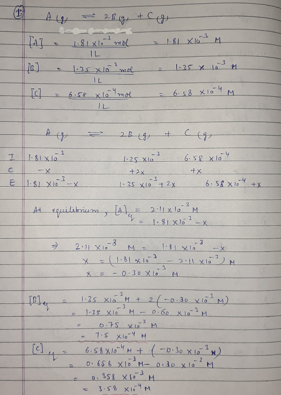 - A4 - 2B g tog [A] - 1.81 x 1 mol = 1.81 X 10 M 12 & 1.35x10² mol = 1.35 x 103 m Ich = 6.58 x 104 mol = 6.58 x 10 9 M. A g I