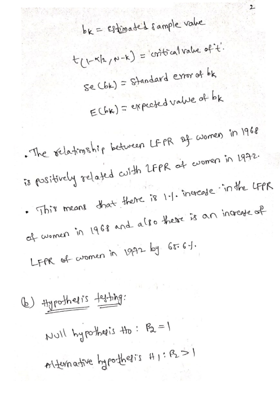 bk = estimated sample value t(1-42, Nok) = critical value of t. se C6k) = Standard error of bks E(bk) = expected value of bk
