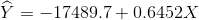 Y = -17489.7 +0.6452X