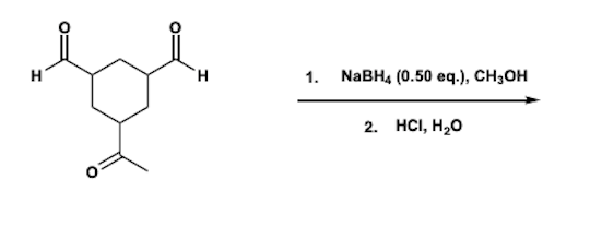 н н NaBHa (0.50 eq.), CH;ОН 1. 2. HСI, Н,о