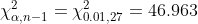 χ0.01 .27 _ a,n-1 46.963