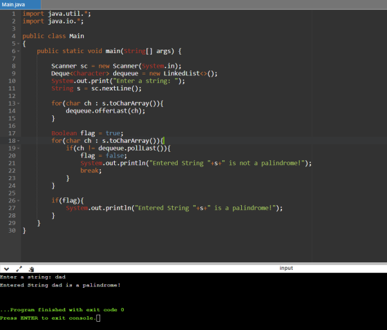1 9 Main.java import java.util.*; 2 import java.io.*; 3 4 public class Main 5- 6 public static void main(String[] args) { 7 8