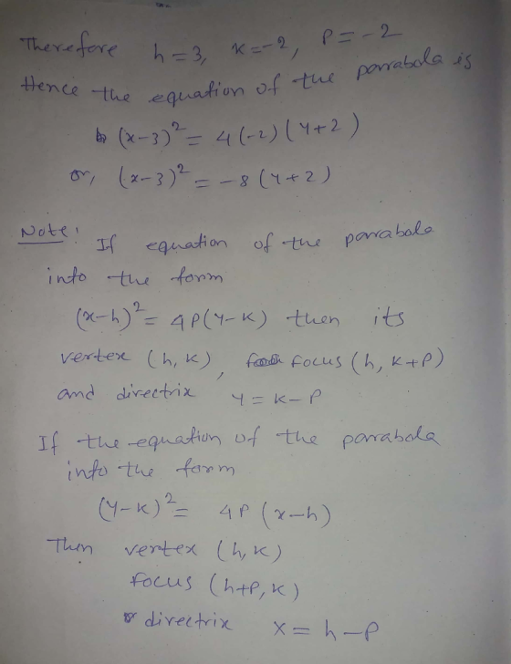 fhe eguation of tue porntala b) tHe nce 2 equation of tu panatals verter (as Fous (h, kp I f into te fere m Thm vertex (hy K) Pocus (htp, k)