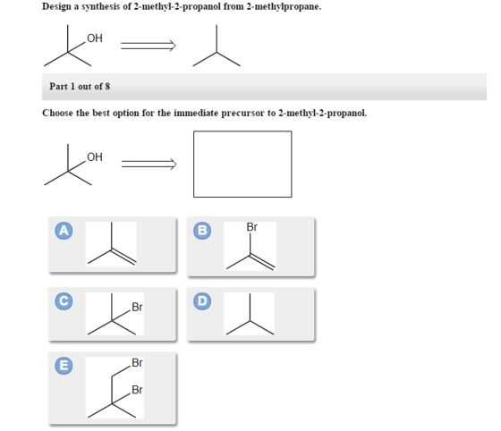 Design a synthesis of 2-methyl-2-propanol from 2-m