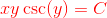 {\color{Red} xy\csc(y)=C}