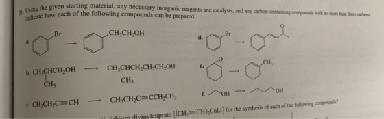iven starting material, any necessary inorganic reagents and catalysts, and any carton -conmaining compoundsh Using caos l. n