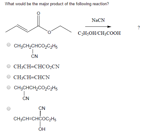 What would be the major product of the following r
