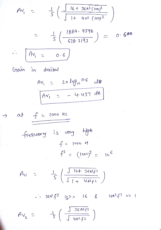 Av, 12 at 16+ 3612 (100) It u A2 (100) 2 1884.9598 ut 0.600 628.3193 Avi 0.6 Gain în desibal 0.6 Av, 20 logi dB ANI 4.437 dB