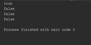 false false false Process finished with e xit code 0