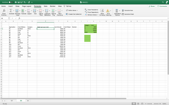 AutoSave OFF AGE SU HW2(2) Home Insert Draw Page Layout Formulas Data Review View Tell me Share Comments fx Σ 2 @ Define Name
