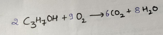 660₂ + 8 H₂O 2 C₃H₂ OH +90