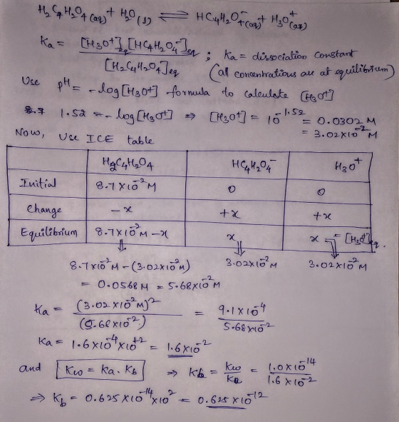 Use 1.52 2 Hot H₂ q Hz 4 cag) + the HG4 H₂ + Coast H₂O tor Ka= [H3O+] [HC4 H ₂ Ou Jer. sa; ka= dissociation constant [H2 CH2O