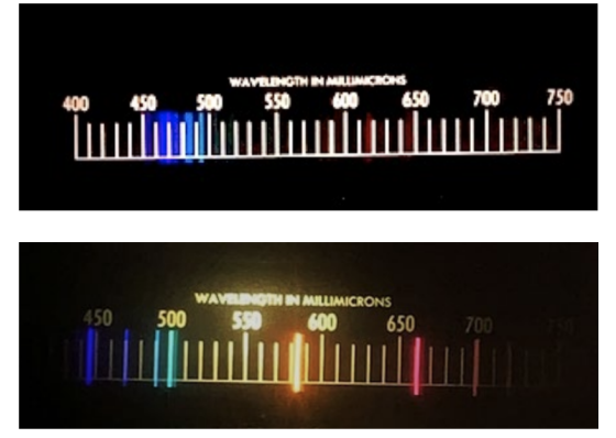 400 450 500 WAVELENGTH IN MILLIMACHINES 550 600 700 750 450 500 WAVELENGTH IN MILLIMICRONS 550 600 650 700