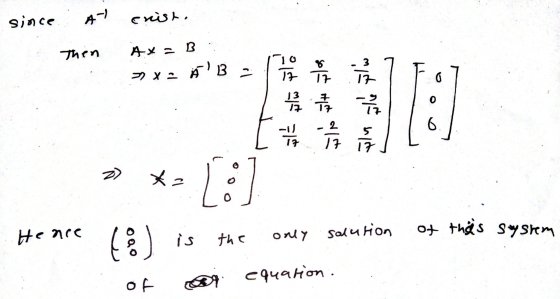 since 4-1 crist, Then Axe B v. 13 2 10 12 я 3 지 서 0 음 름 . 13 0 17. 2. 6 쉐 17 17 ) X2 L] Hence wishs sout to solution only (g