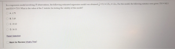 in a regression model involving 35 observations, the following estimated regress on nodel was obtared y-si + LS, +12rs For th