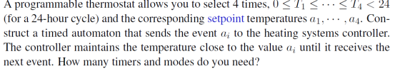 A programmable thermostat allows you to select 4 tîmes, 0 < T1 T424 (for a 24-hour cycle) and the corresponding setpoint temp