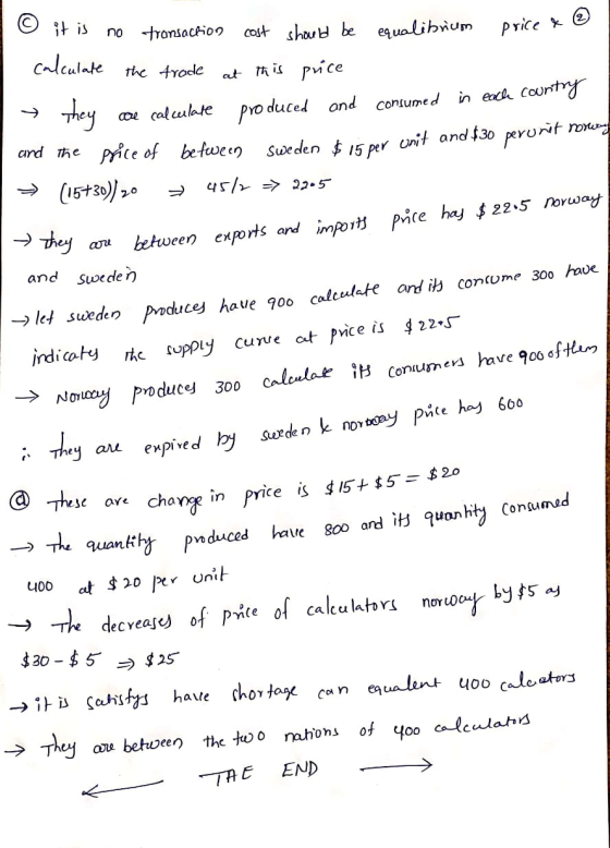 0 equalibrium price & B it is no transaction cost should be calculate the trade at this price y they are calculate produced a