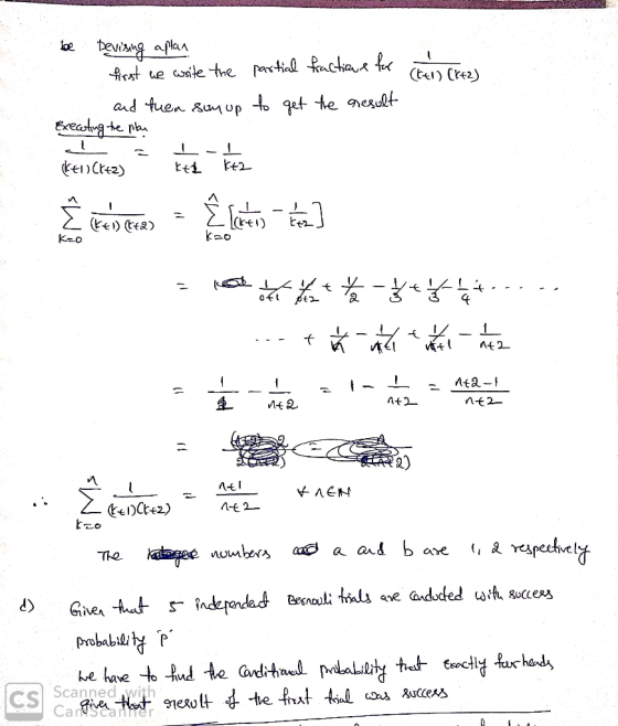 at (t+1) (62) be bevising aplan first we write the partial fractione for and then sum up to get the result Execting the play