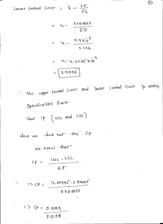 3び 3 K0. 0033 .a X10 2.236 3195 :The upper Cont ol Limir and lower Control じmit_ if oidhin SpeciAcaHon limit- That (USL and LSL ind our -the. Cp USL LSL cP 6 X0.003.3