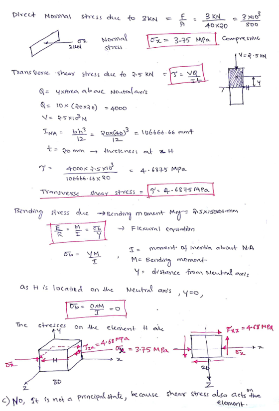 0% 2ILN No,mai stoess Trans Verse .shaas stress duc to วุ-5 KN ?IT-vg h - Rox(ad) 106666.66 mmt 12 12 4.. 68 구5 MPa ransvesSe