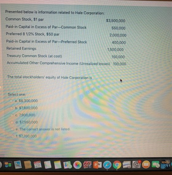 Presented below is information related to Hale Corpora Common Stock, $1 par $3,500,000 Paid-in Capital in Excess of Par-Commo