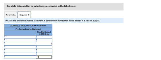 Complete this question by entering your answers in the tabs below. Required A Required B Prepare the pro forma income stateme