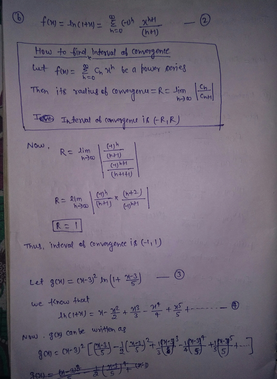 hoo fou = Incitu) = {(Wh whol (6 (hom How to find interval of convergence but flow = ca ah be a power series Then ite rasting