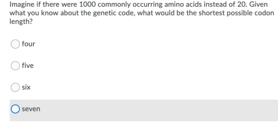 Imagine if there were 1000 commonly occurring amino acids instead of 20. Given what you know about the genetic code, what wou