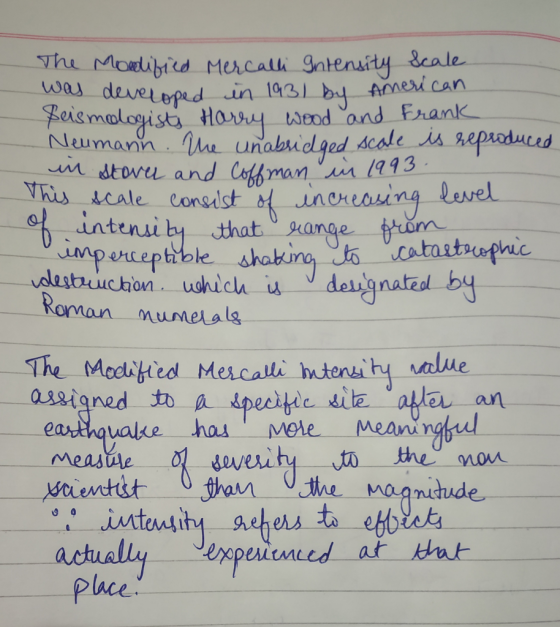 yhu Modibitd Mercati Intensity Scale coas develeped in 1931 d Anexi can eismoloist eumanin r unabsidged dcale is sepaotuces intensity eble shaking tatautfc dostuchon. ushida is del서nated by mumeralg The Modibied Mercalli hdenti ty alue ossigned to a pecte sia ala uake has Anete.一一/reani rg Meas actually expecnted af at Place